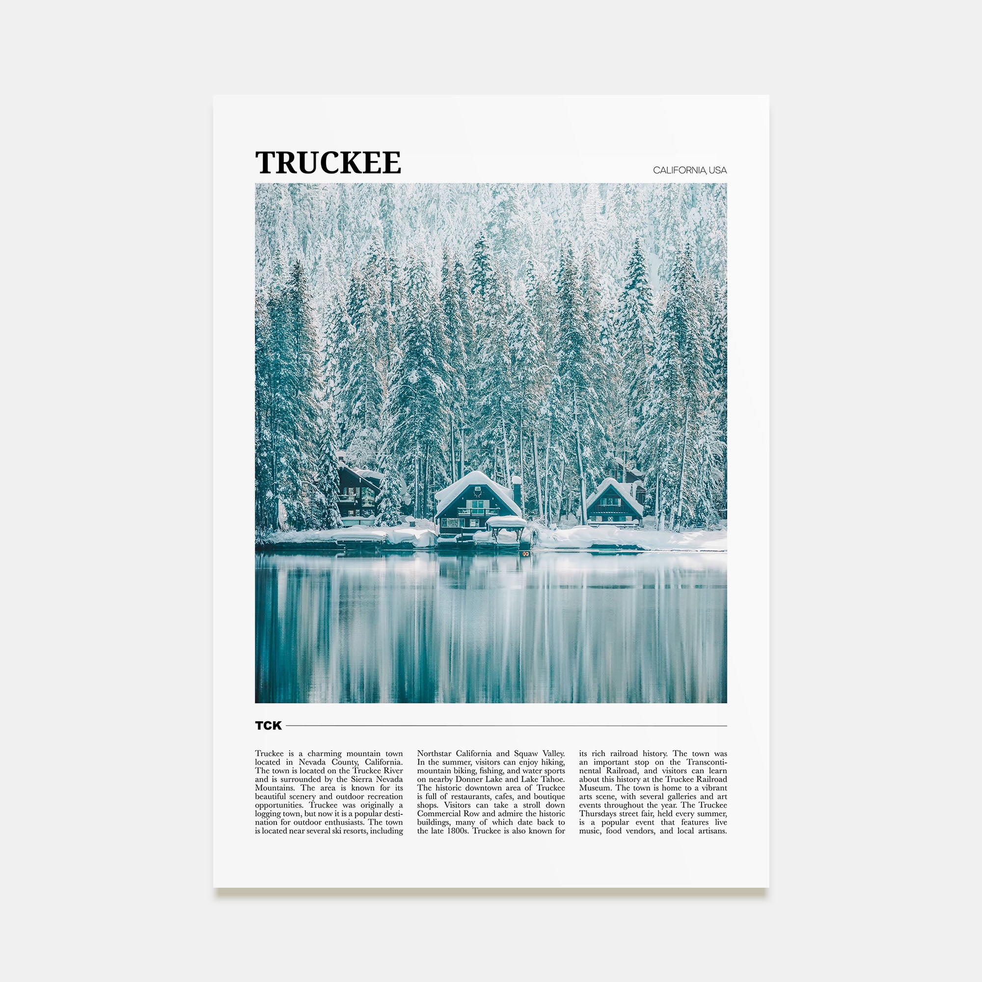 Truckee Travel Color Poster
