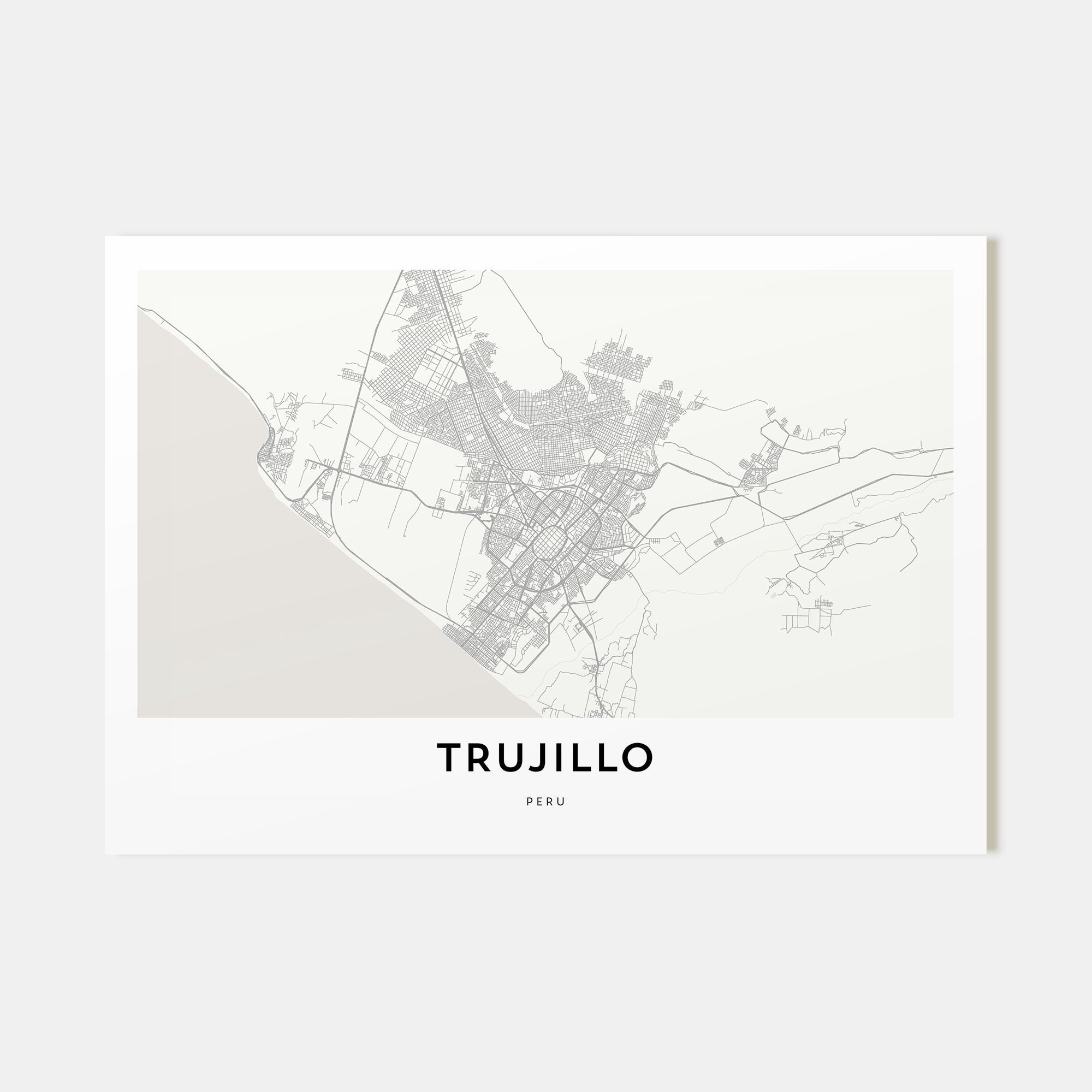 Trujillo Map Landscape Poster