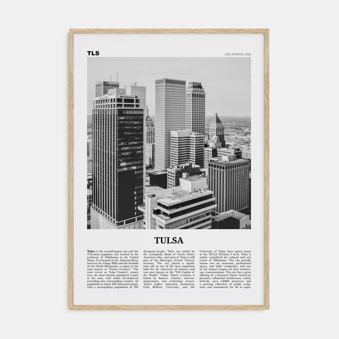 Tulsa Travel B&W Poster