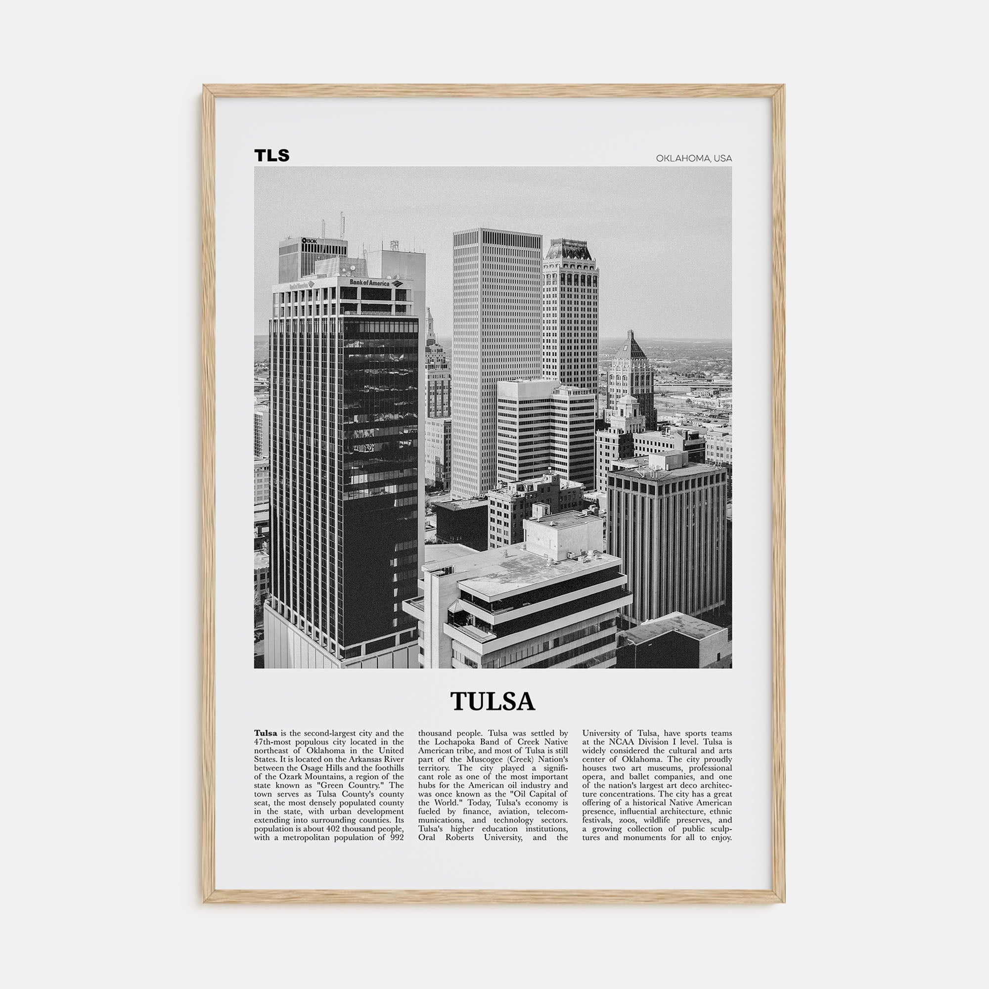 Tulsa Travel B&W Poster