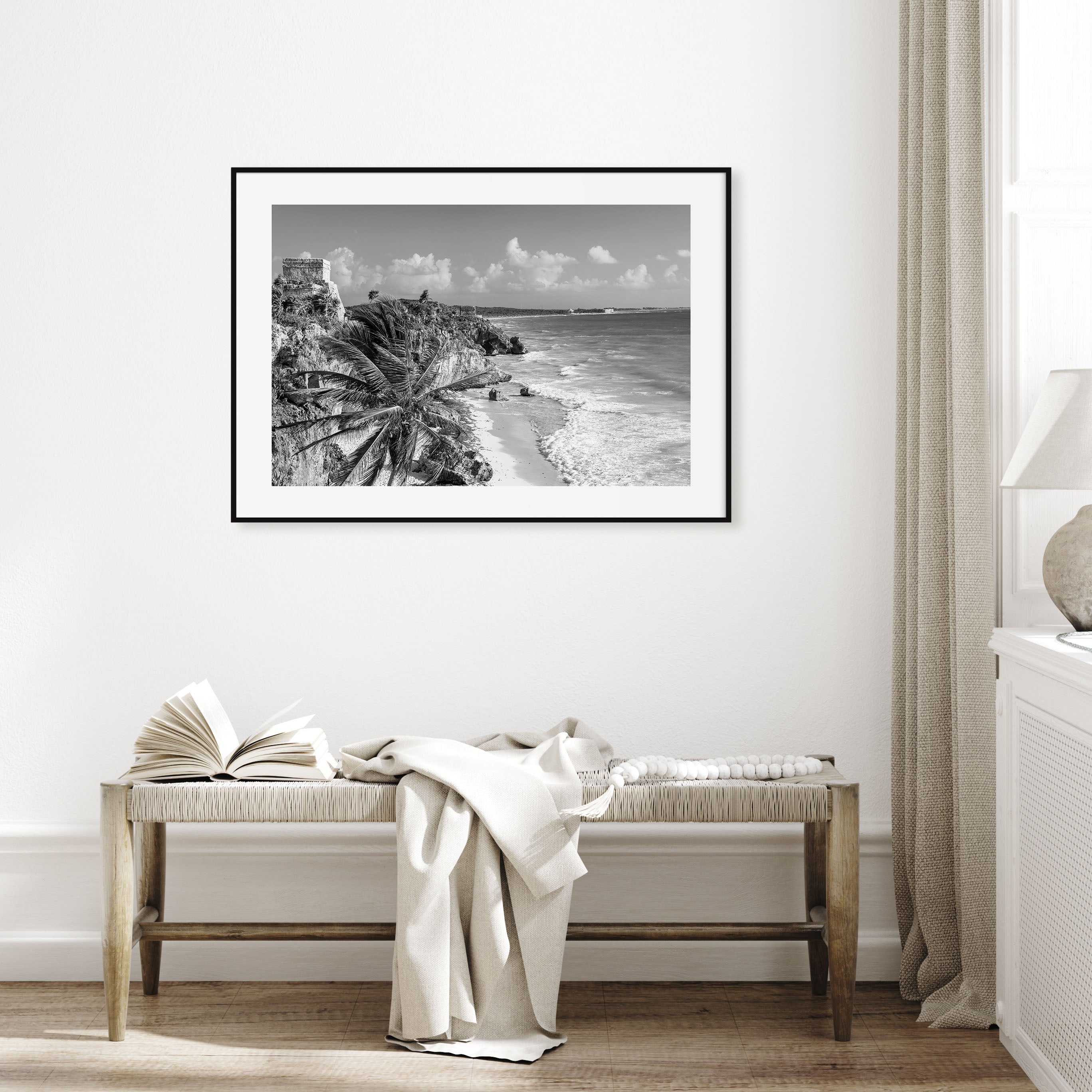 Tulum Landscape B&W Poster