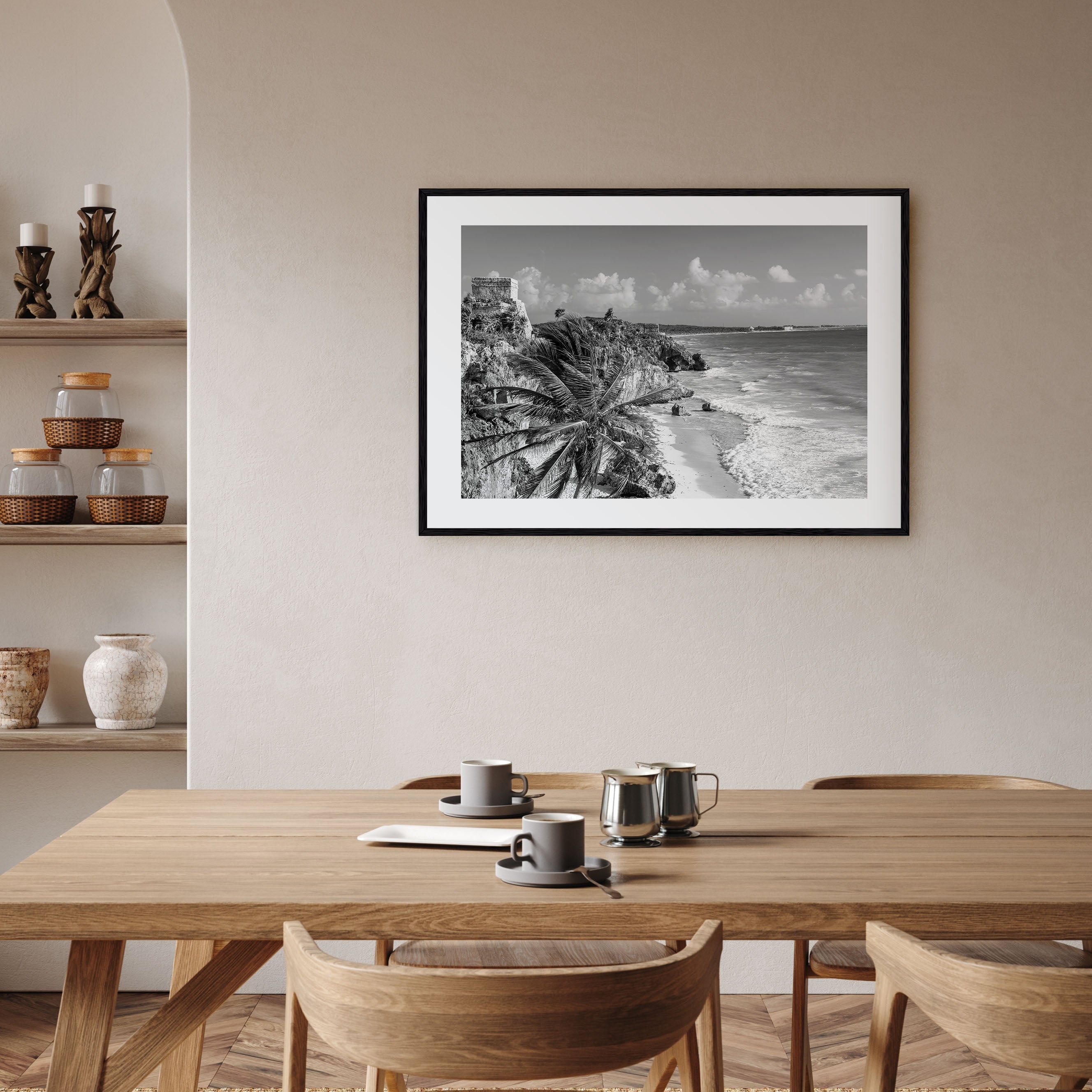 Tulum Landscape B&W Poster