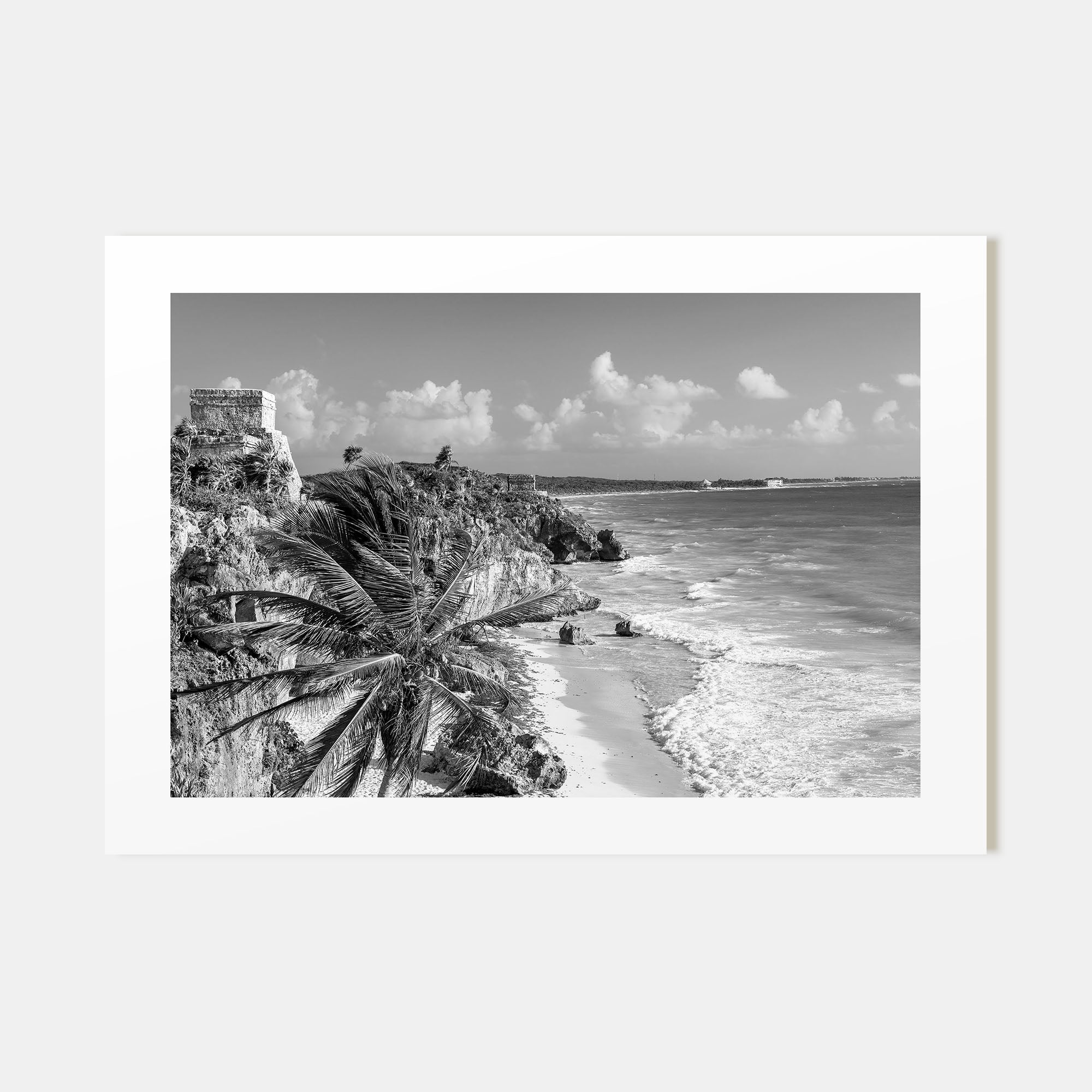 Tulum Landscape B&W Poster