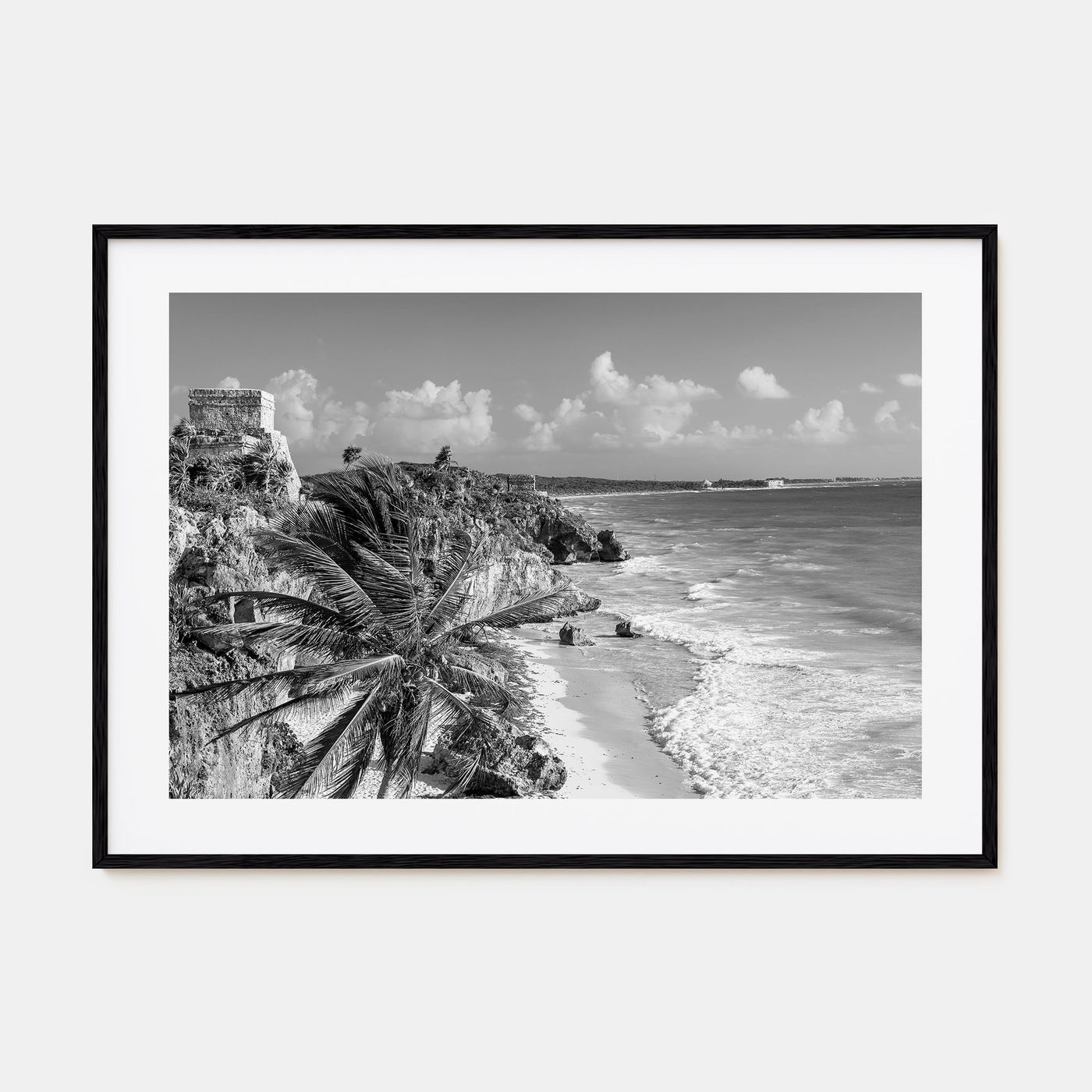 Tulum Landscape B&W Poster
