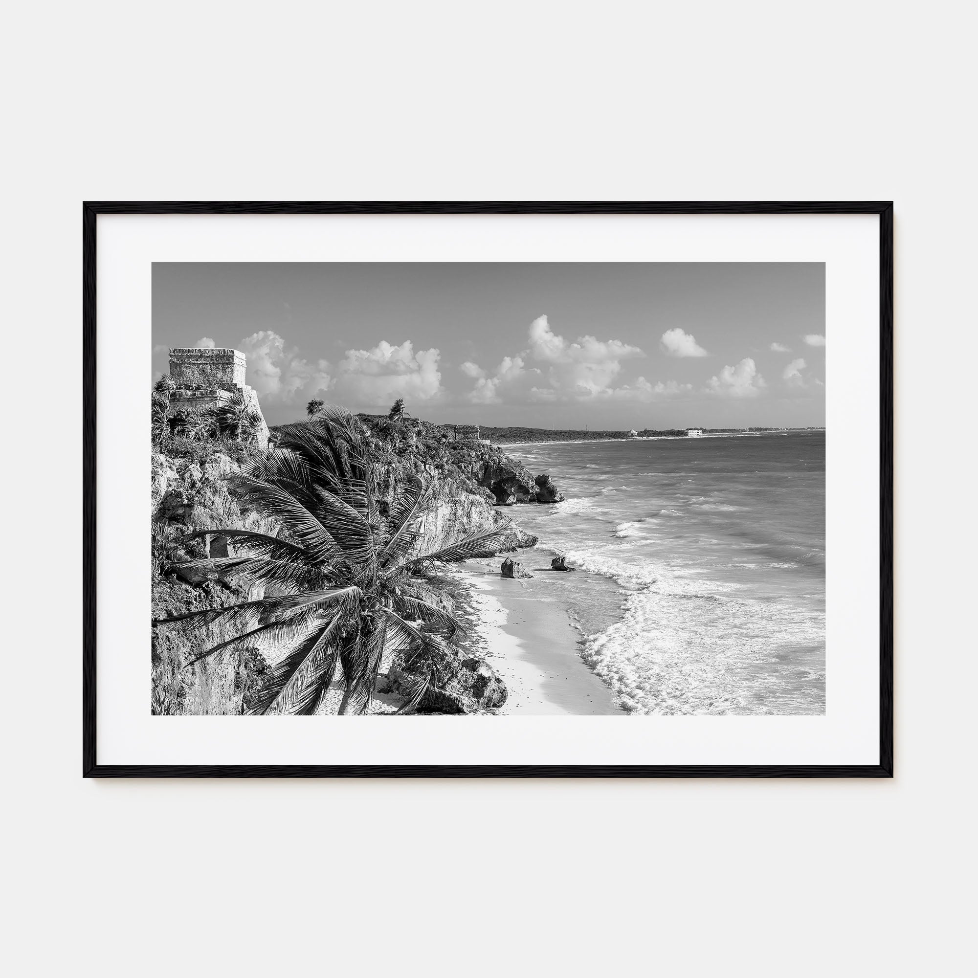 Tulum Landscape B&W Poster