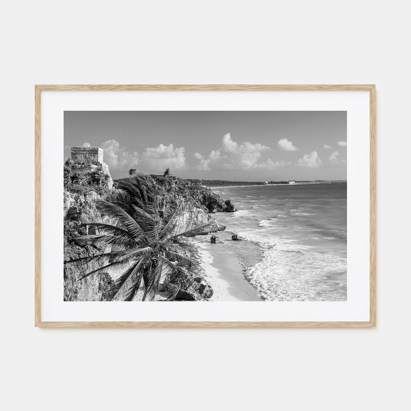 Tulum Landscape B&W Poster