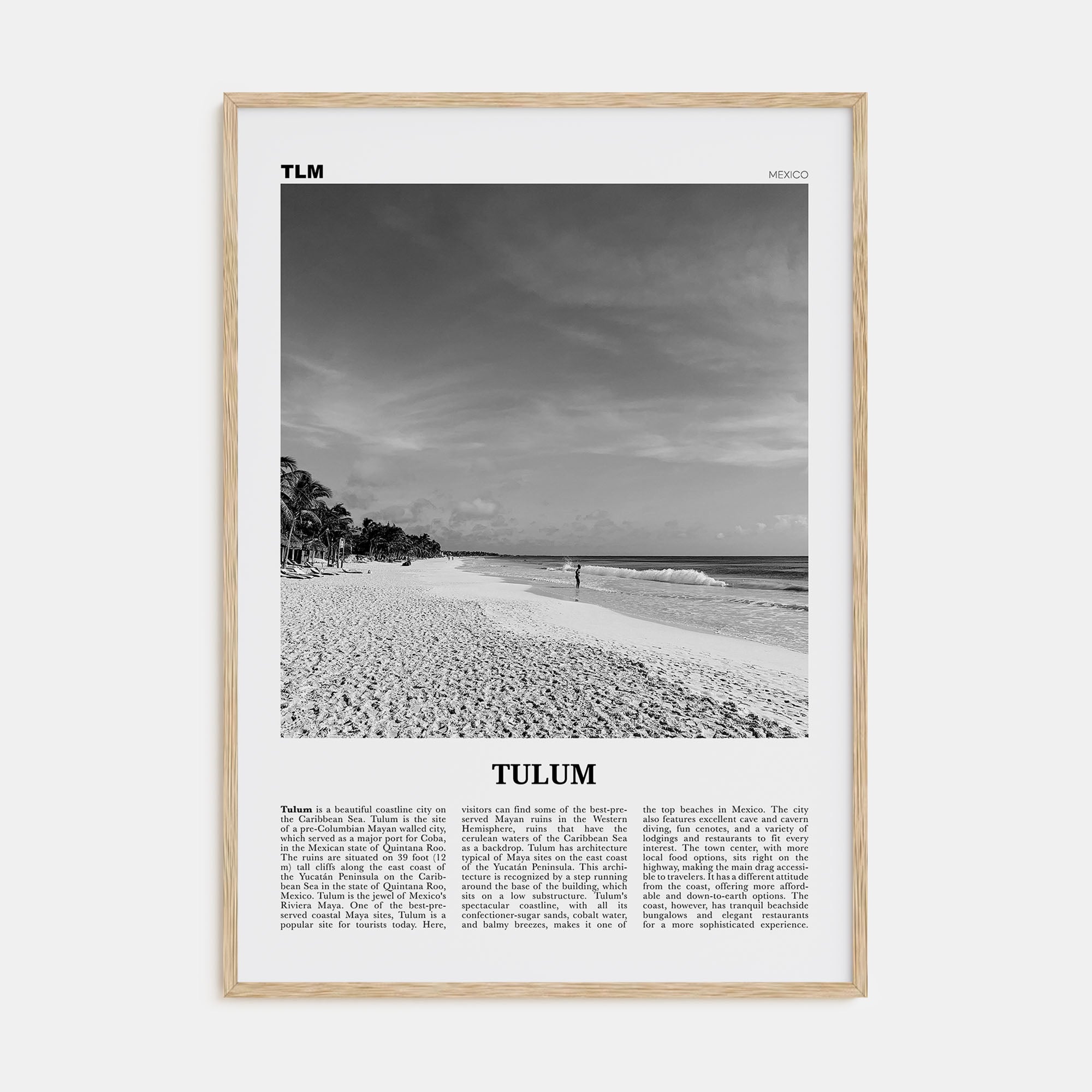 Tulum Travel B&W No 1 Poster