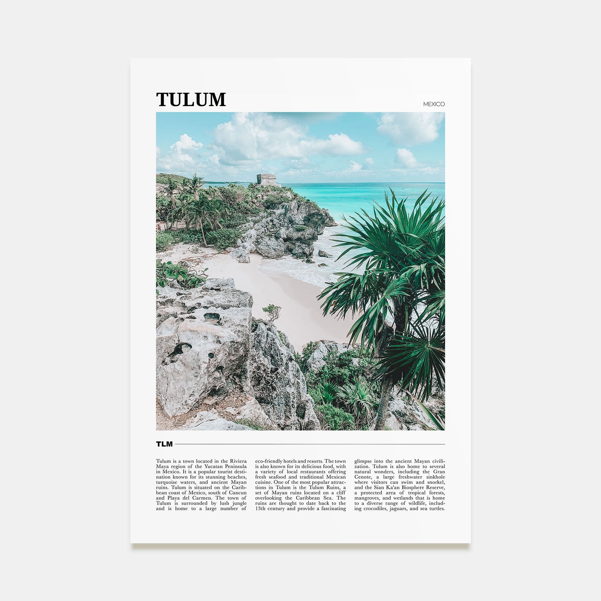 Tulum Travel Color Poster