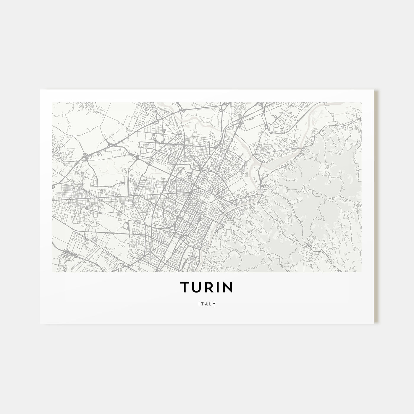 Turin Map Landscape Poster