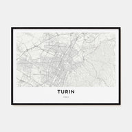 Turin Map Landscape Poster