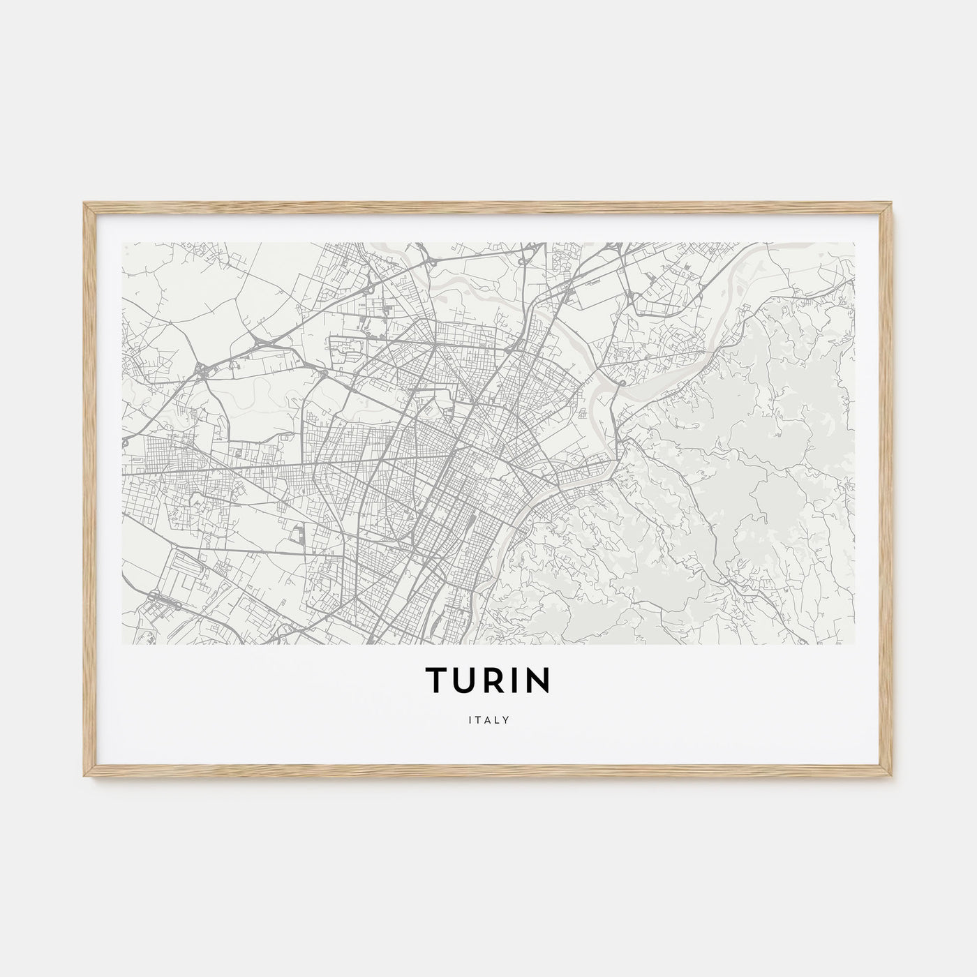 Turin Map Landscape Poster