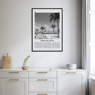 Turks and Caicos Islands Travel B&W Poster