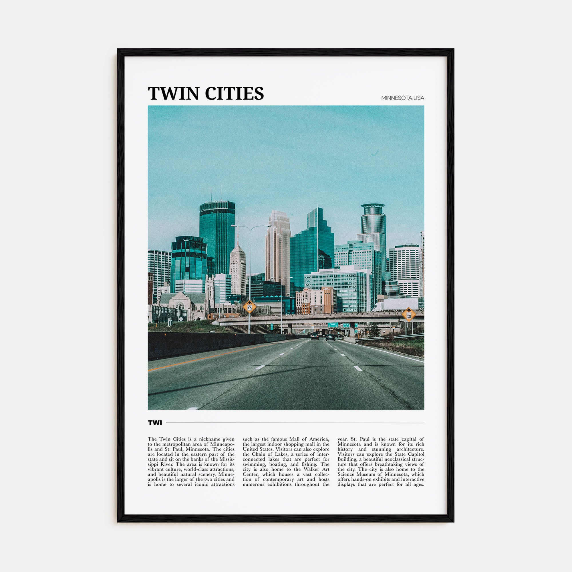 Twin Cities Travel Color Poster