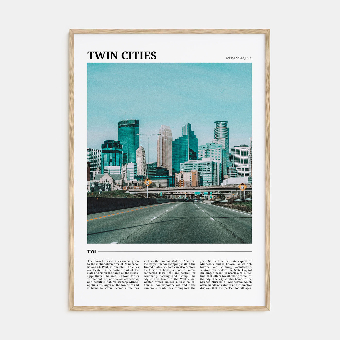Twin Cities Travel Color Poster