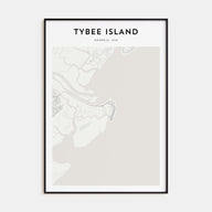 Tybee Island Map Portrait Poster