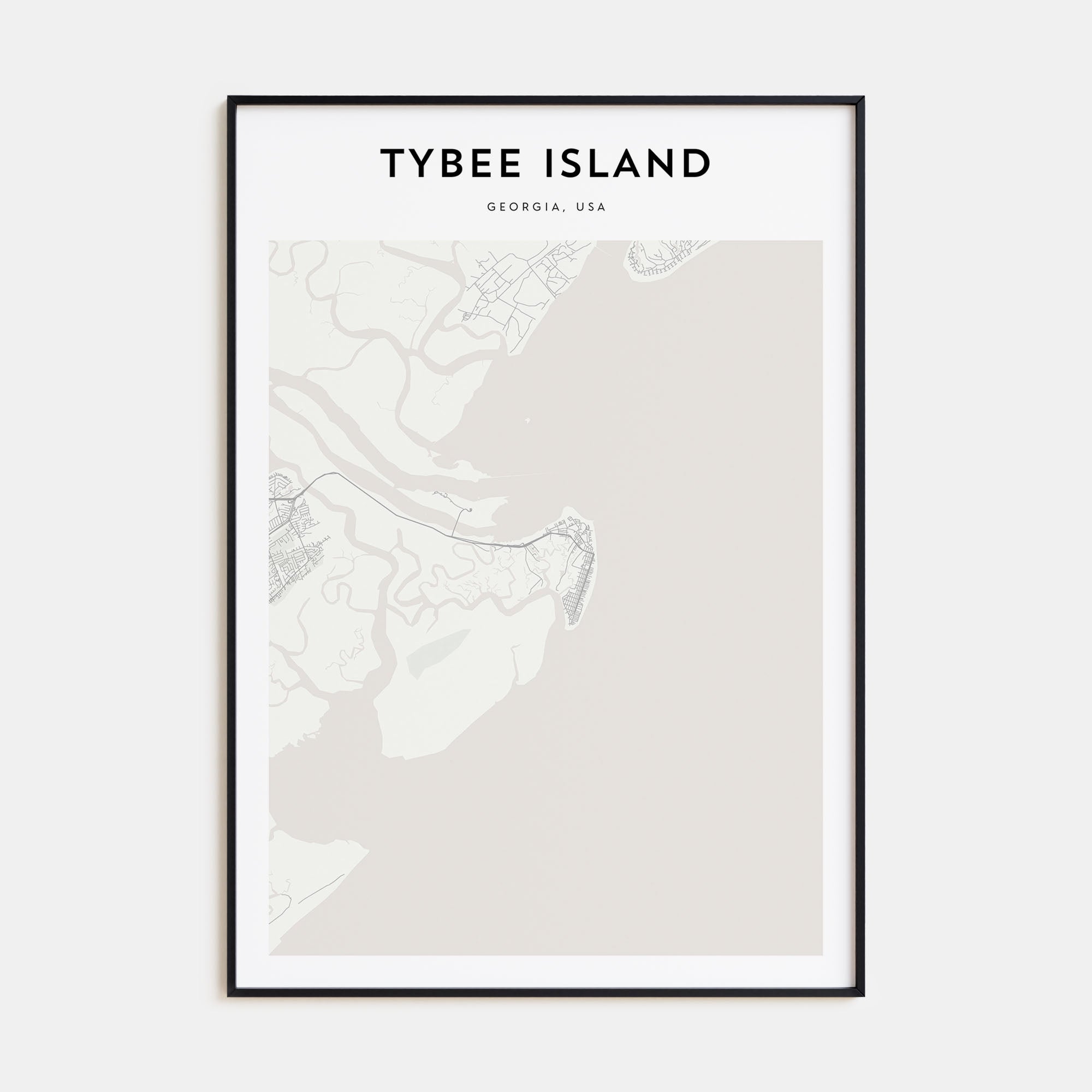 Tybee Island Map Portrait Poster