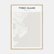 Tybee Island Map Portrait Poster