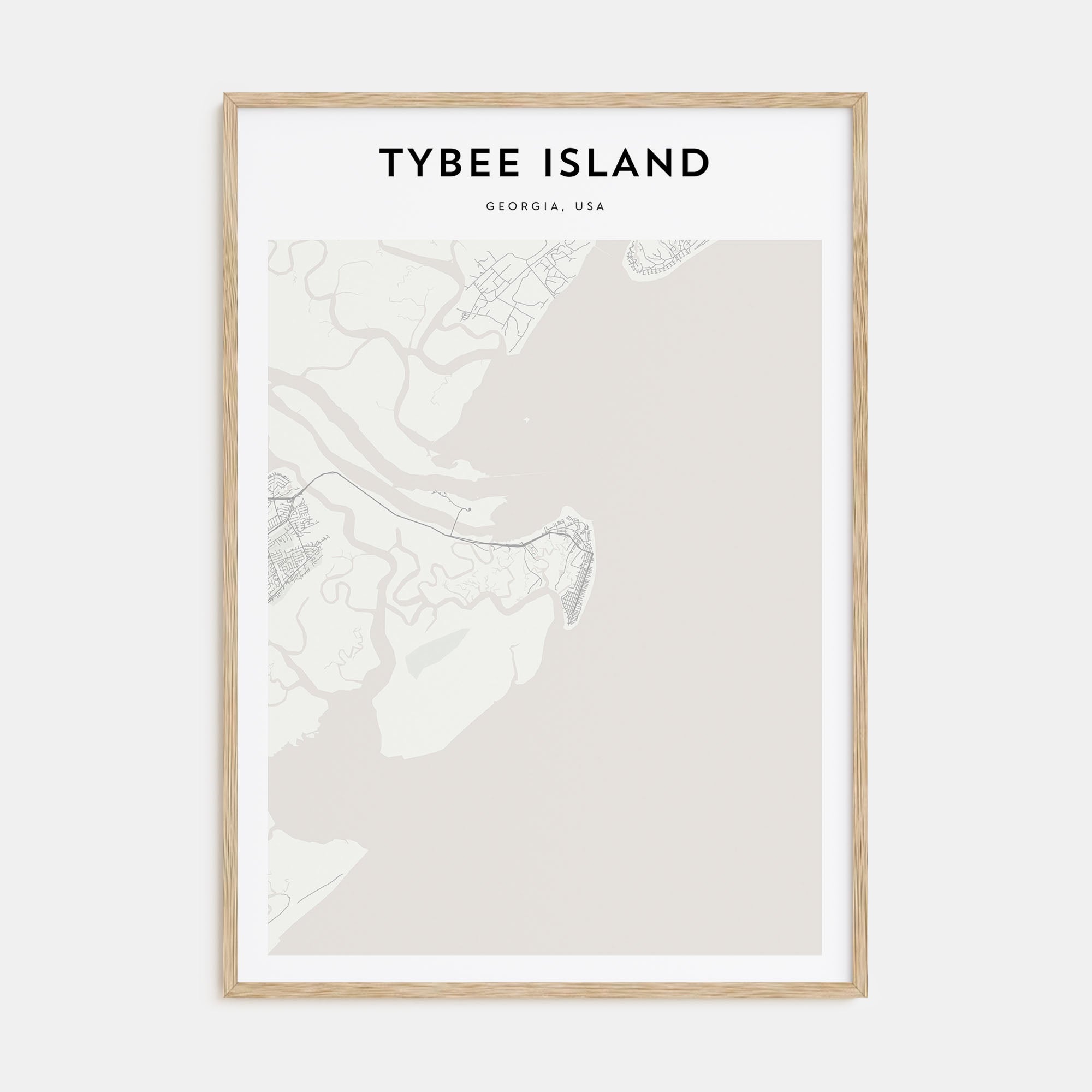 Tybee Island Map Portrait Poster