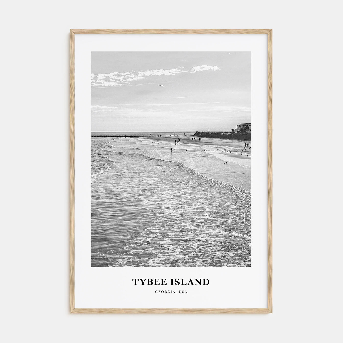 Tybee Island Portrait B&W Poster