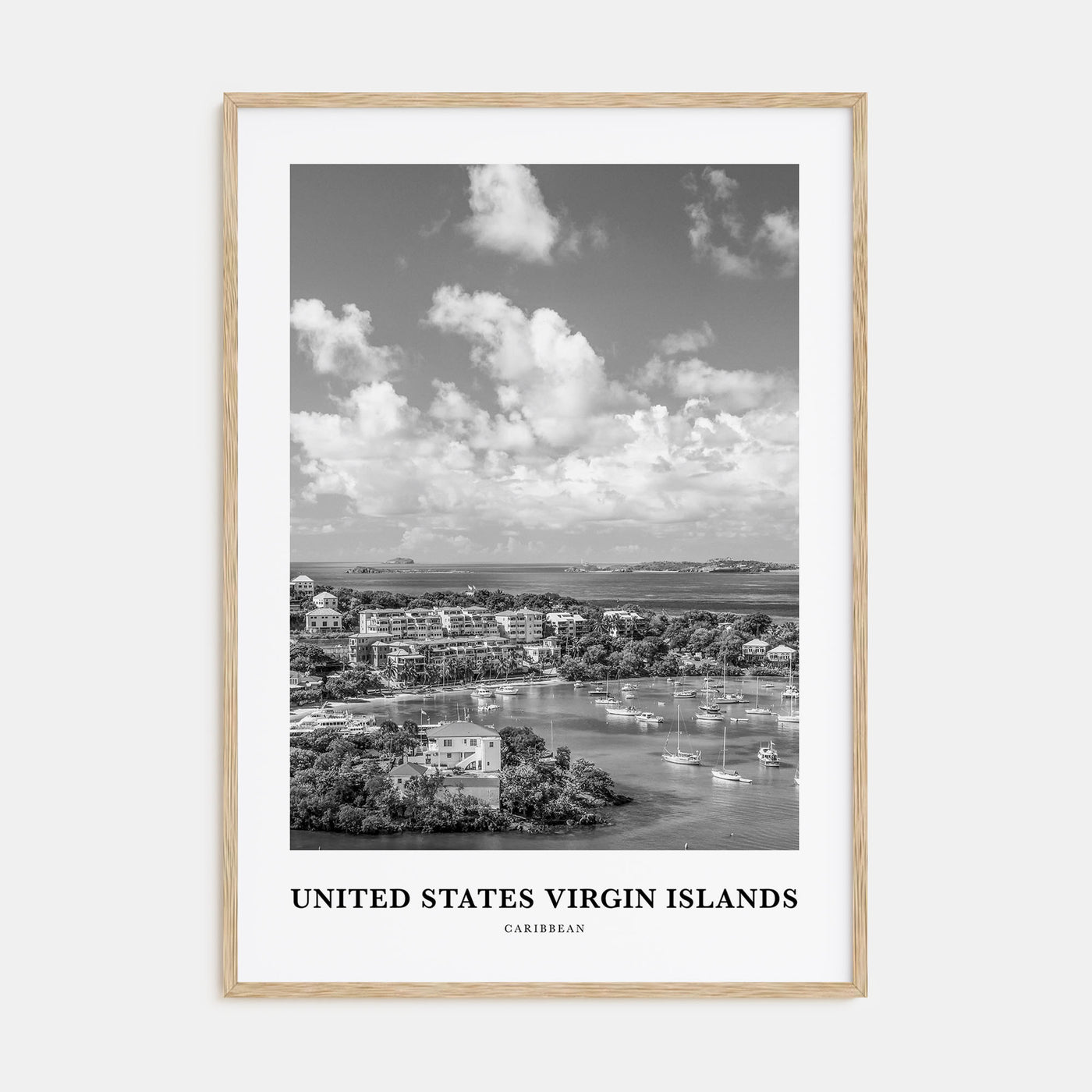 United States Virgin Islands Portrait B&W Poster