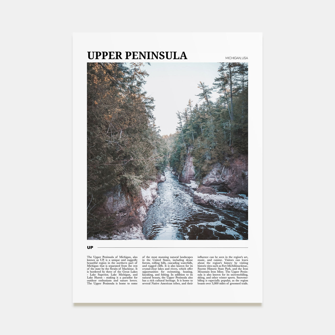 Upper Peninsula Travel Color Poster