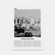 Upper West Side Travel B&W Poster