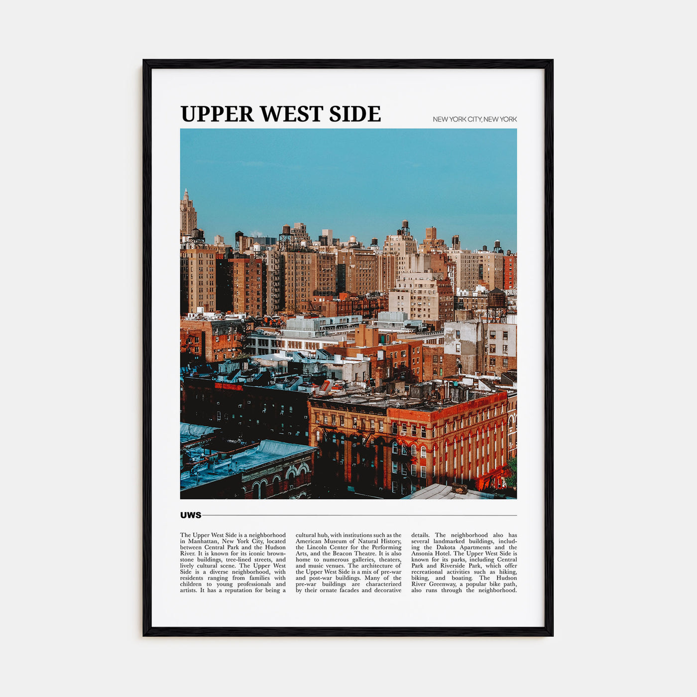 Upper West Side Travel Color Poster