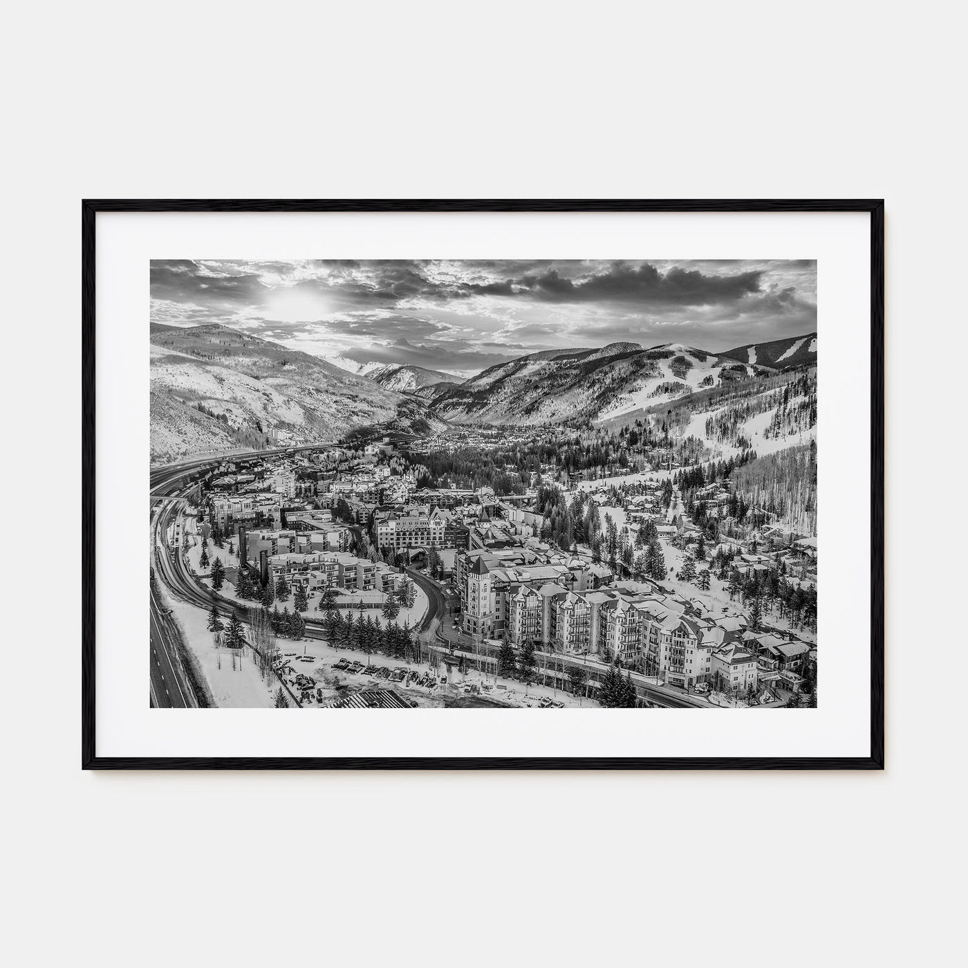 Vail Landscape B&W Poster