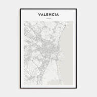 Valencia Map Portrait Poster
