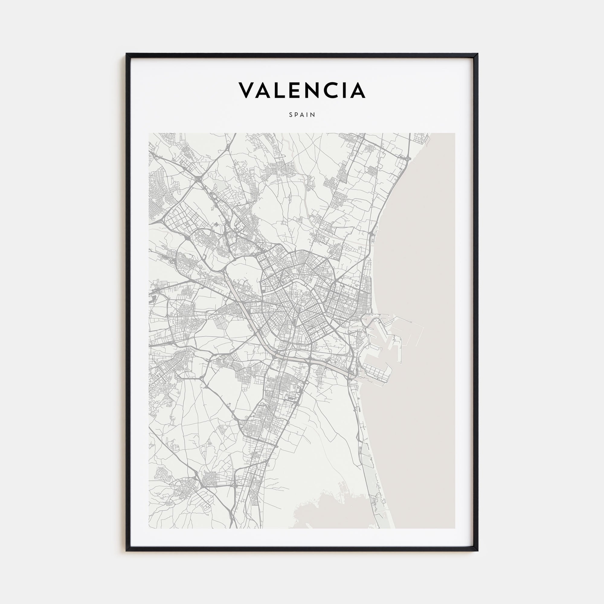 Valencia Map Portrait Poster