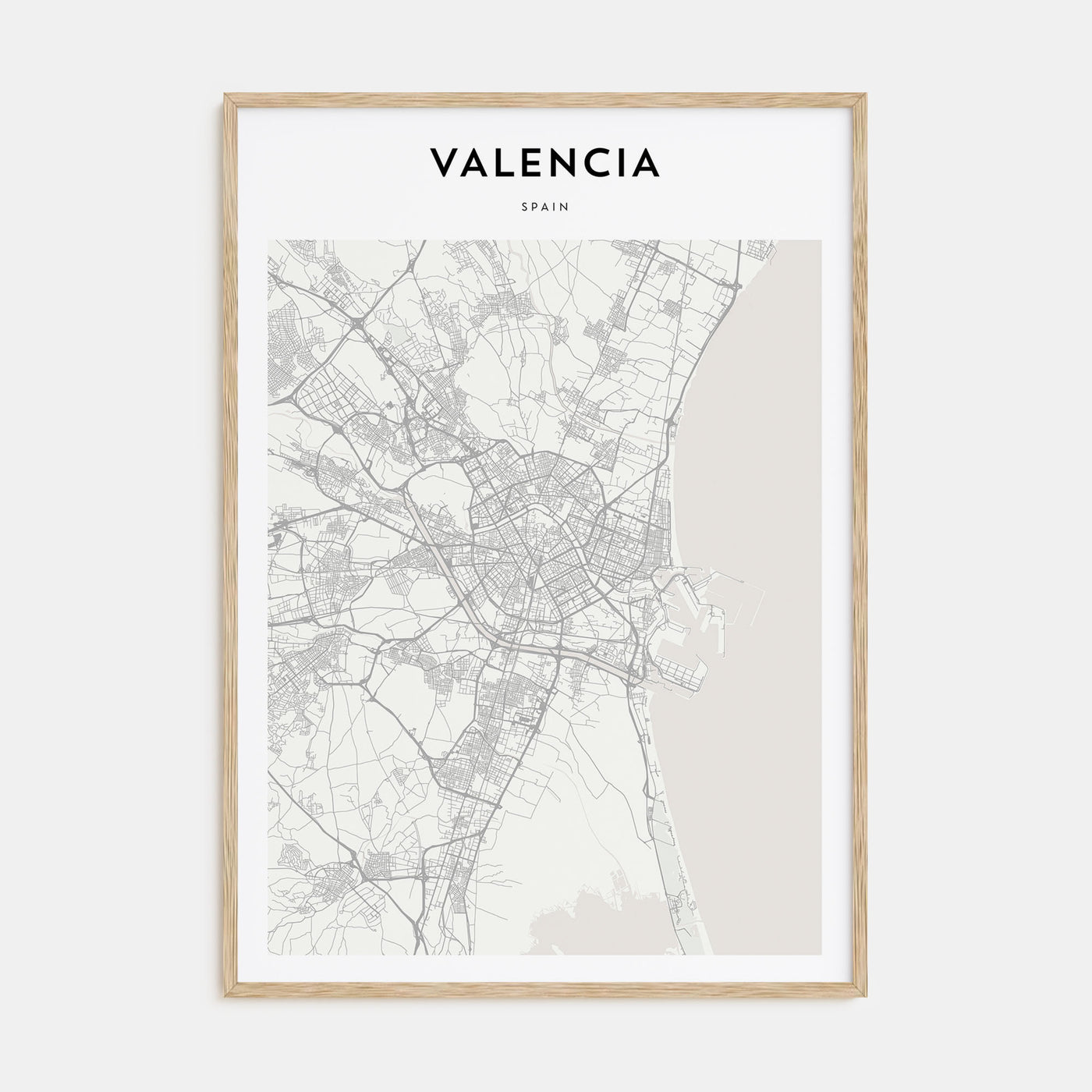 Valencia Map Portrait Poster