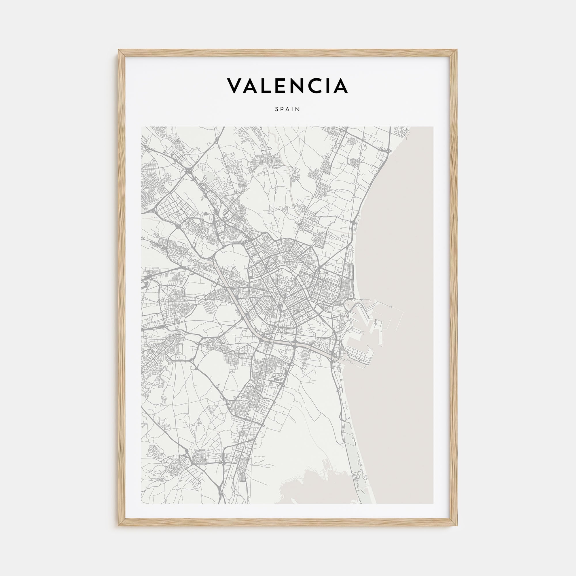 Valencia Map Portrait Poster
