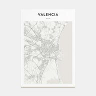 Valencia Map Portrait Poster