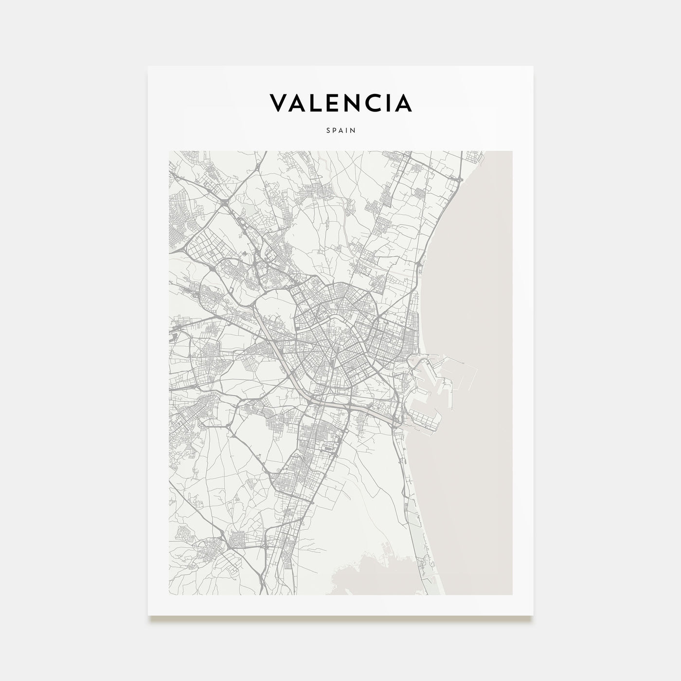 Valencia Map Portrait Poster