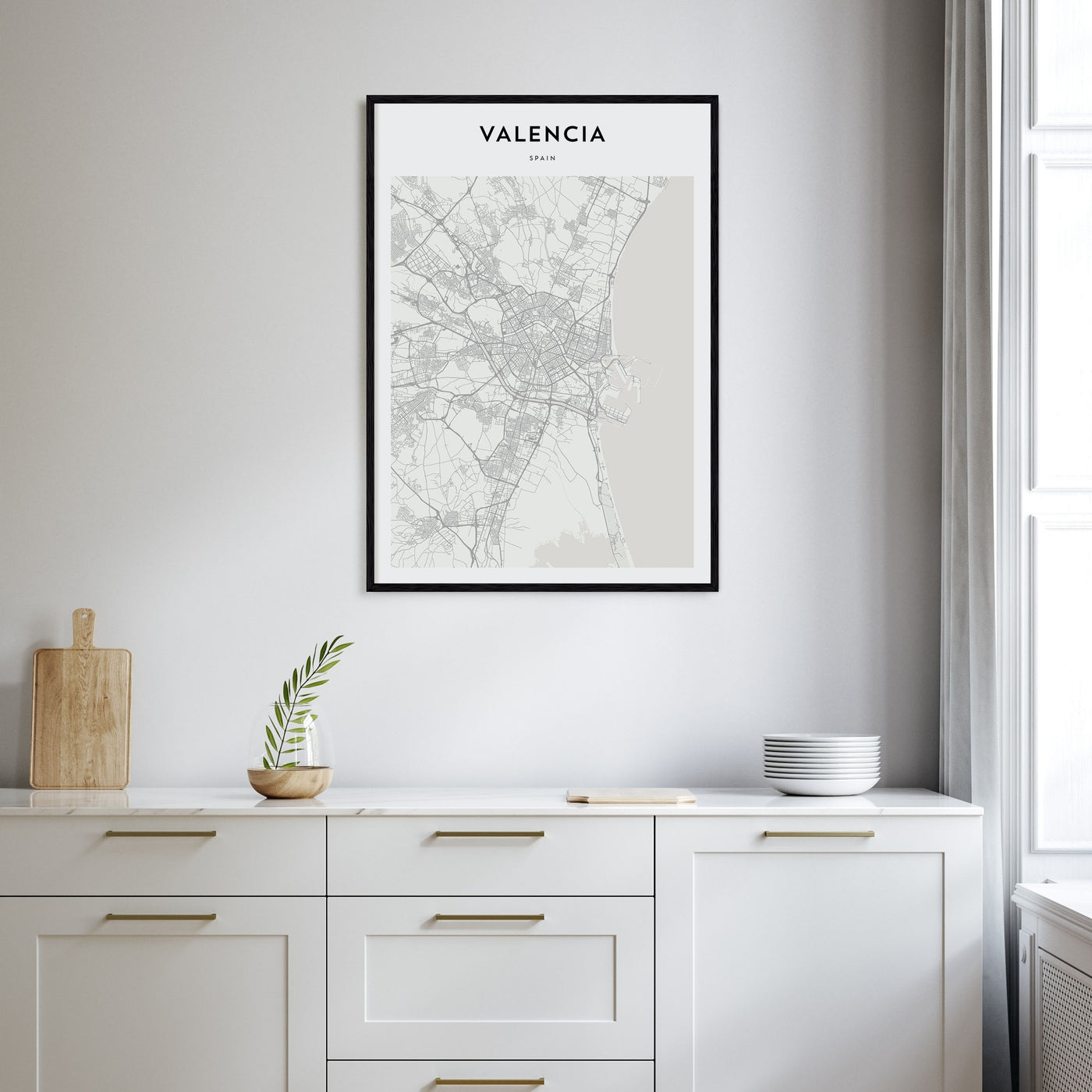 Valencia Map Portrait Poster