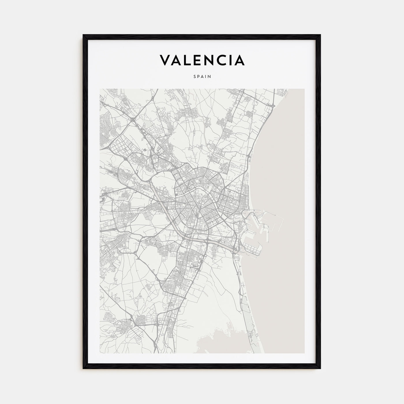 Valencia Map Portrait Poster