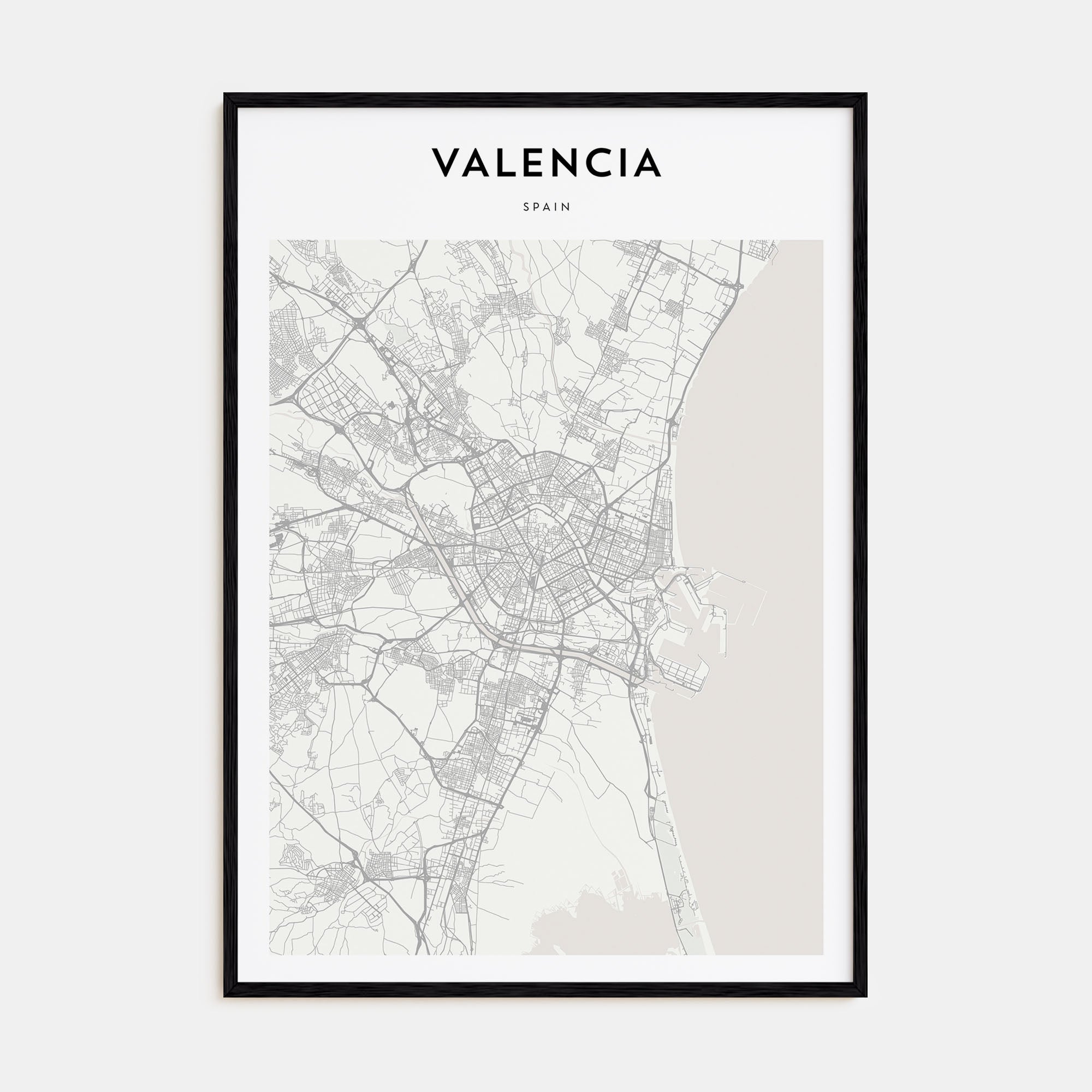 Valencia Map Portrait Poster