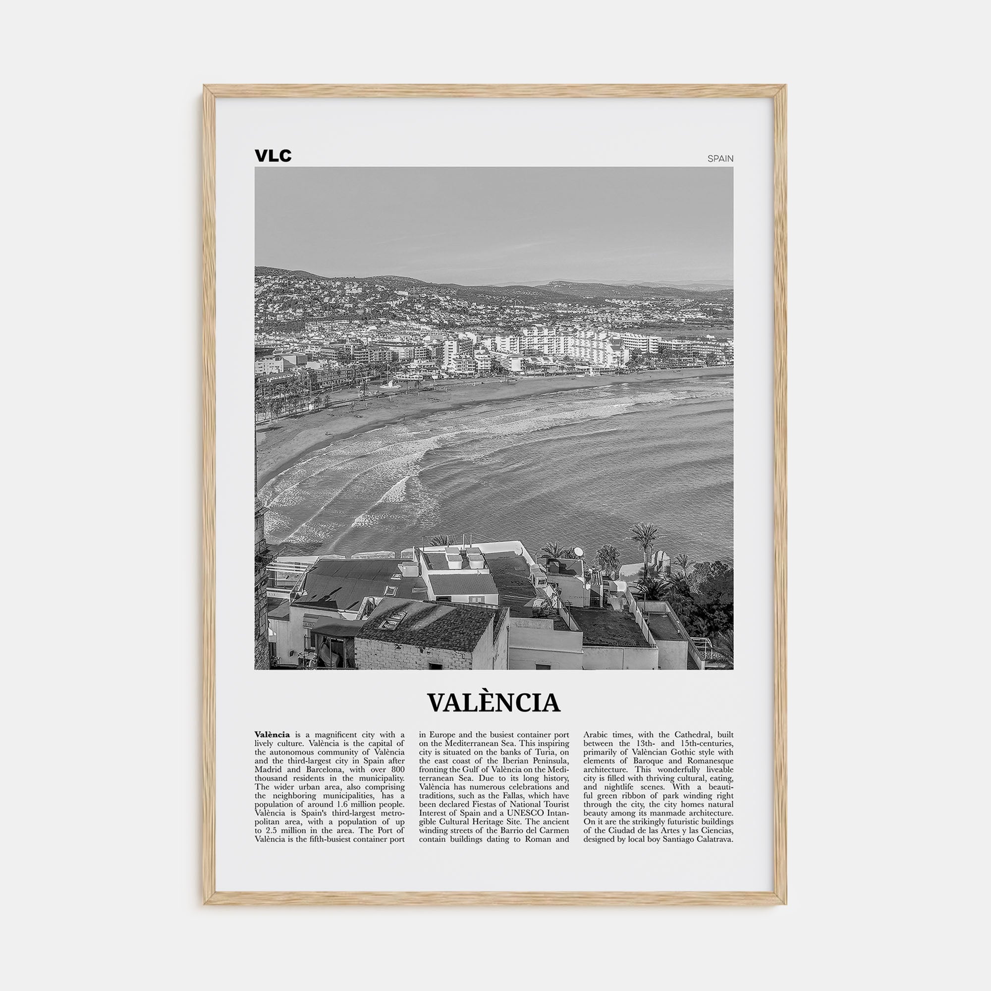 Valencia Travel B&W No 1 Poster
