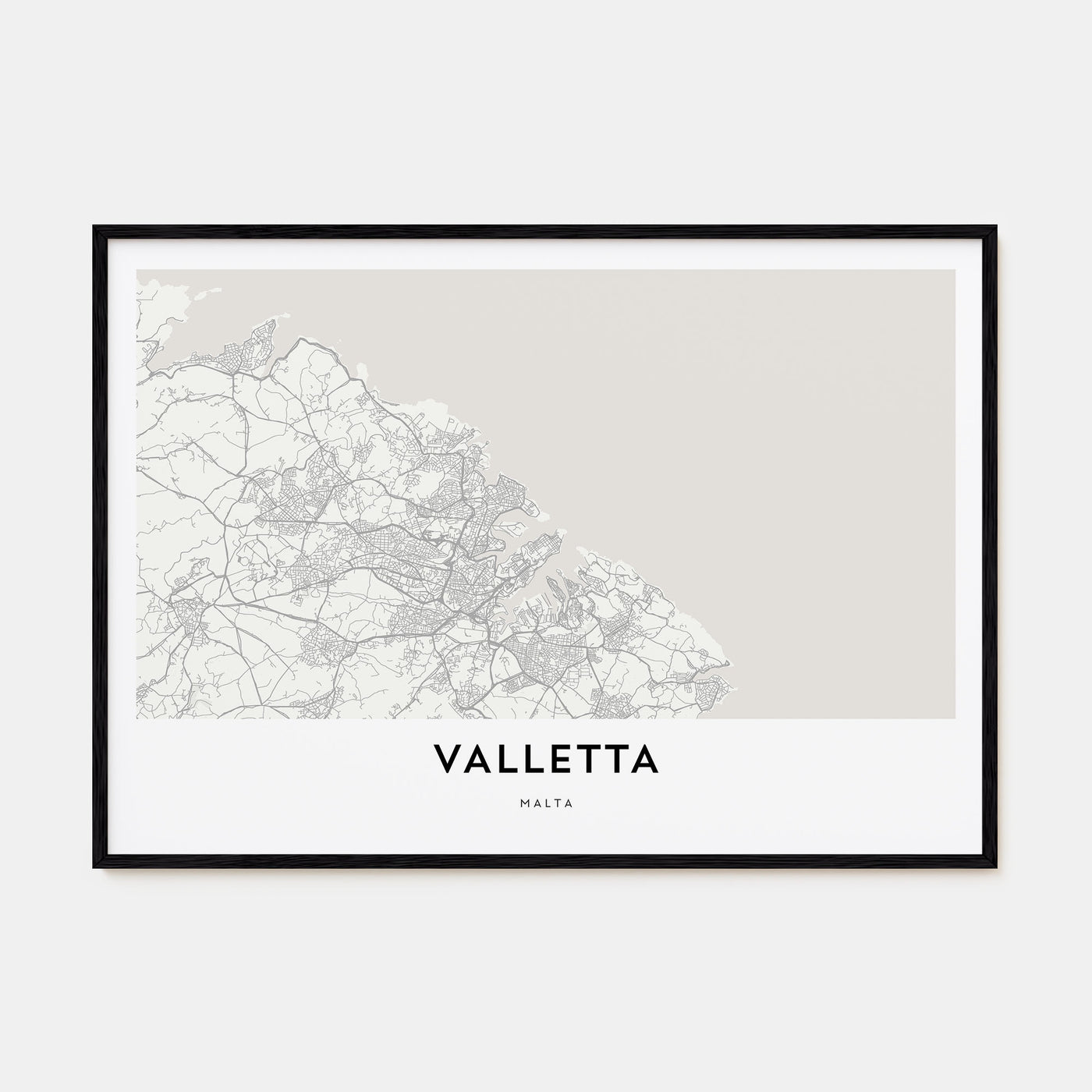 Valletta Map Landscape Poster