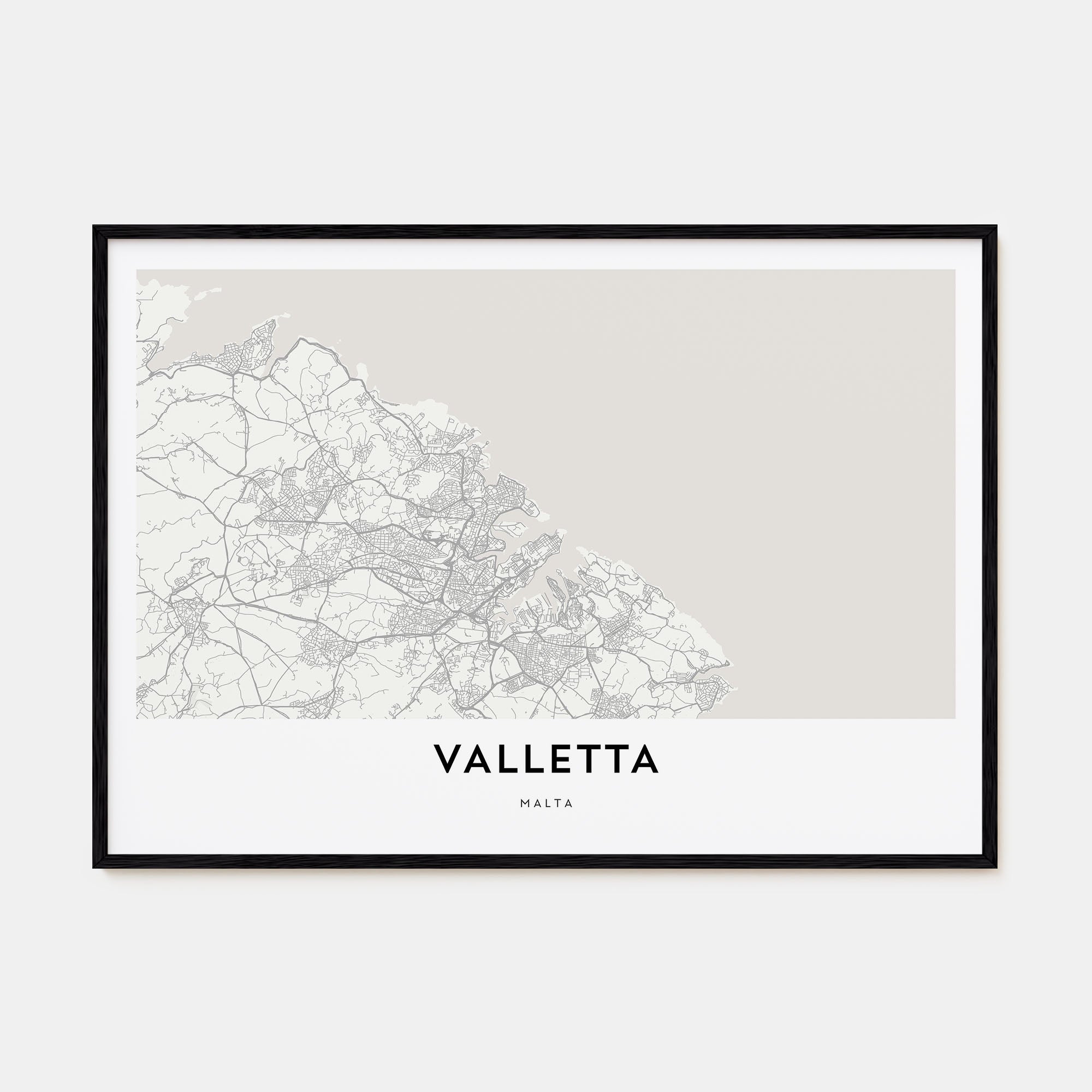 Valletta Map Landscape Poster