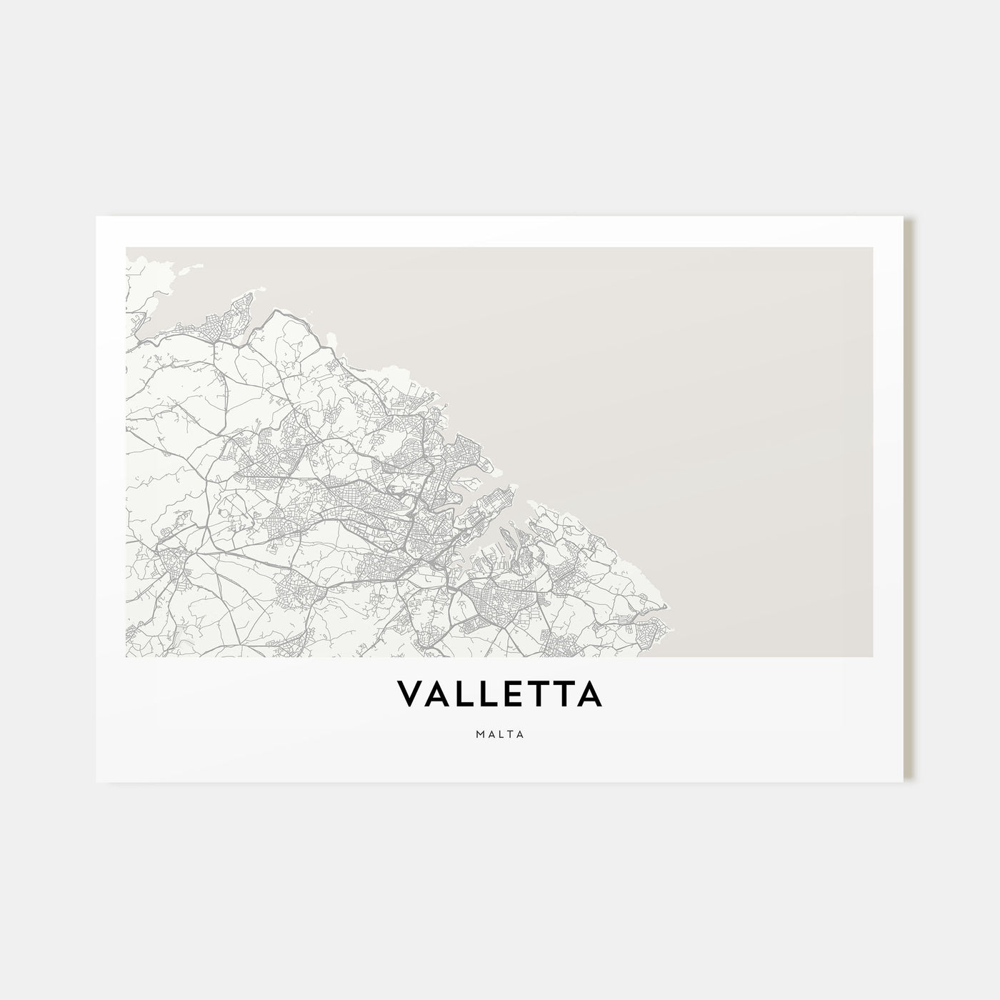 Valletta Map Landscape Poster