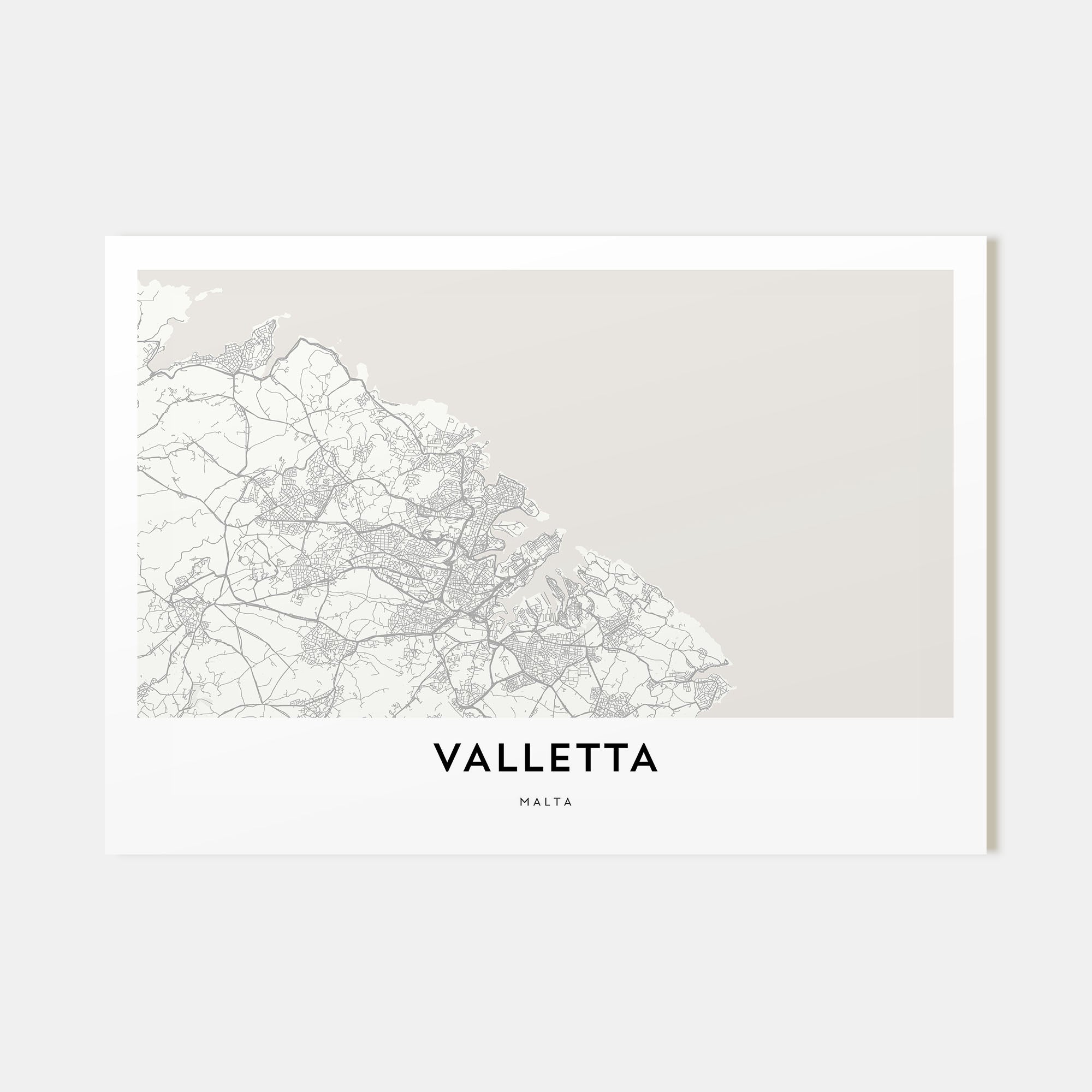 Valletta Map Landscape Poster