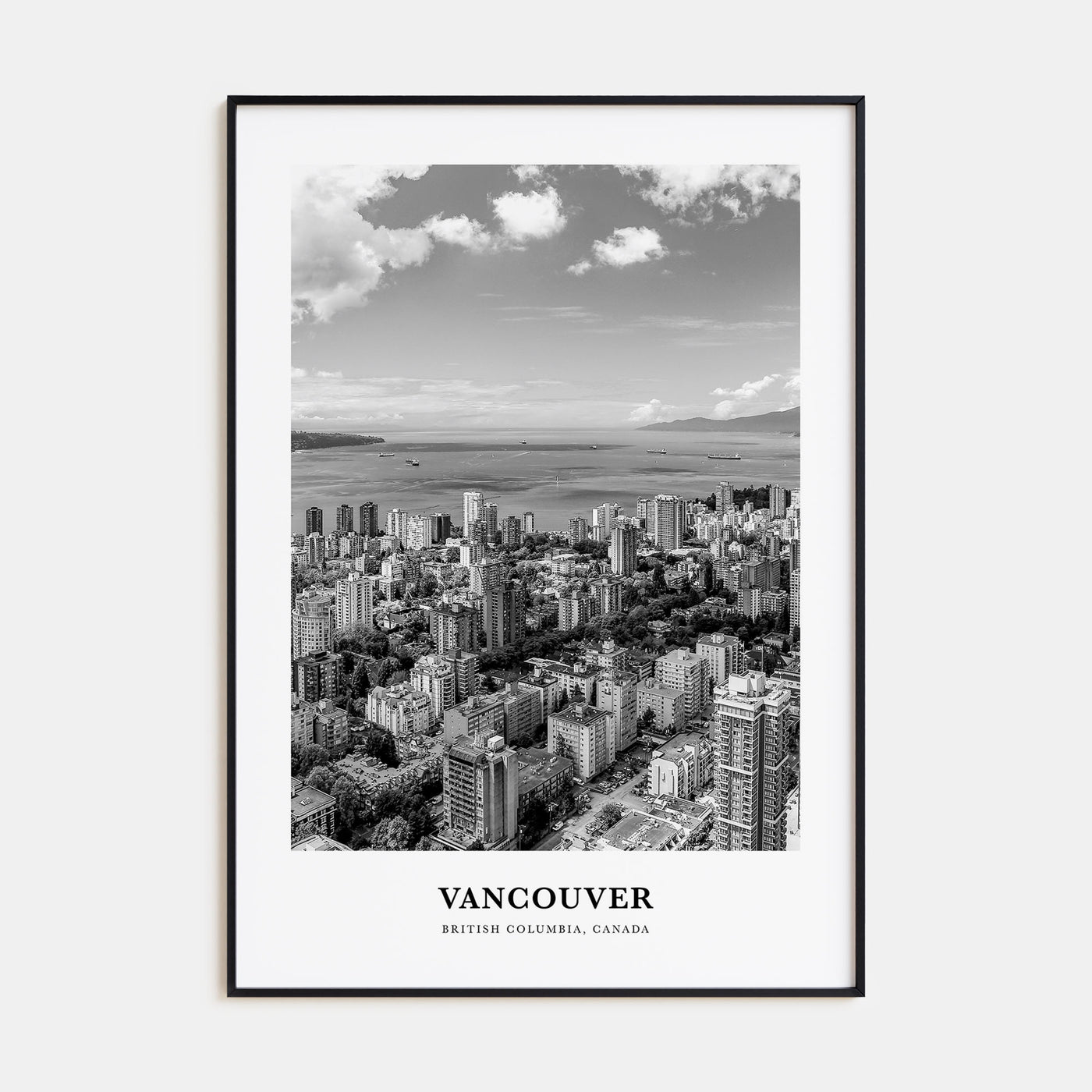 Vancouver, Canada Portrait B&W No 2 Poster