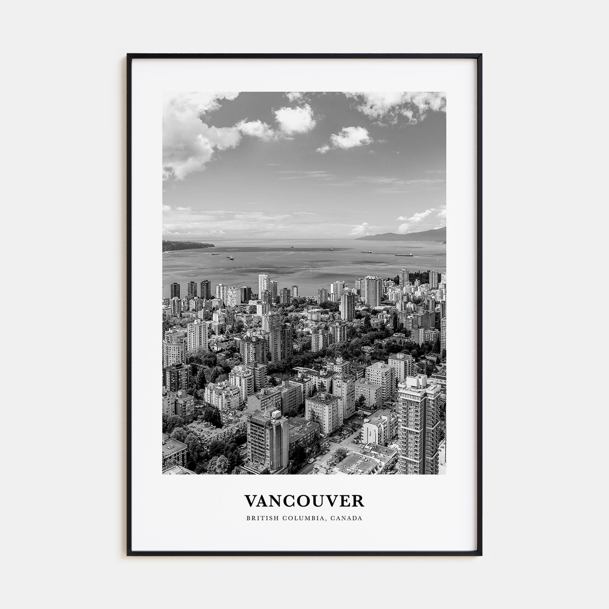 Vancouver, Canada Portrait B&W No 2 Poster