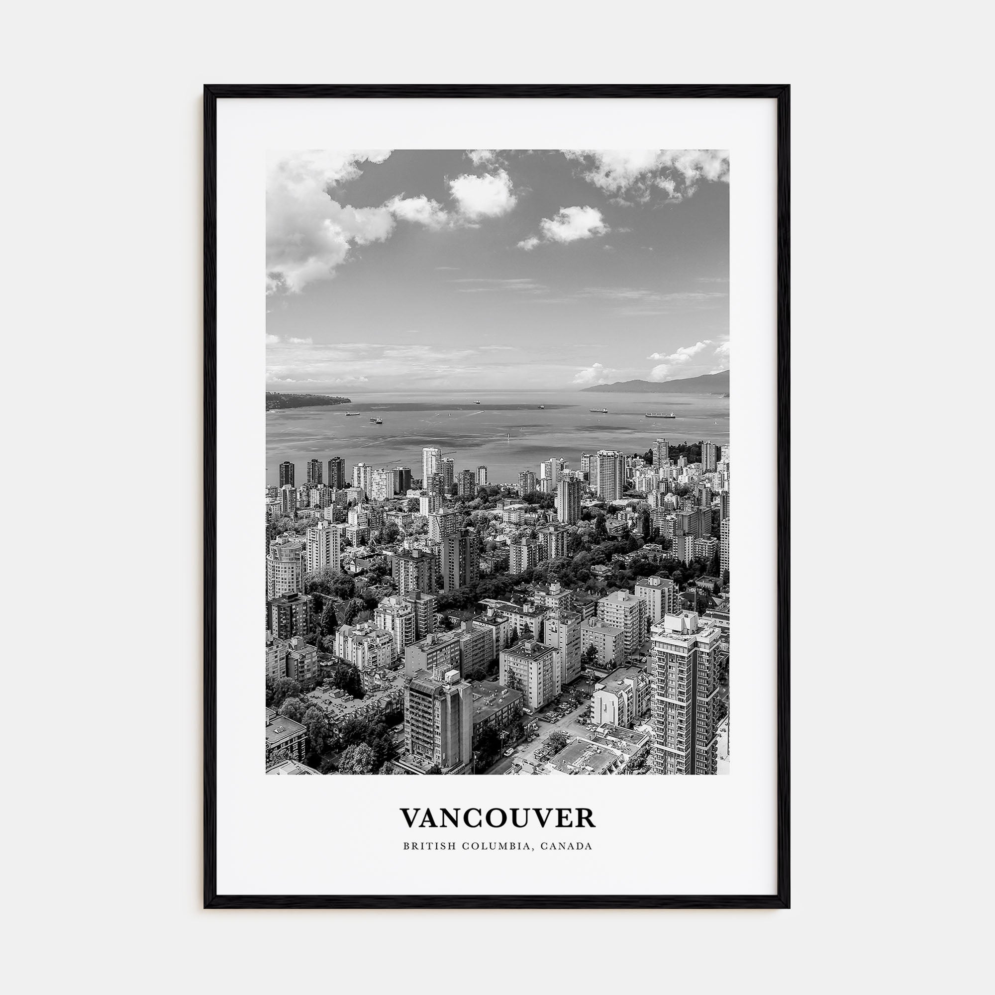 Vancouver, Canada Portrait B&W No 2 Poster