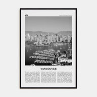 Vancouver, Canada Travel B&W No 1 Poster