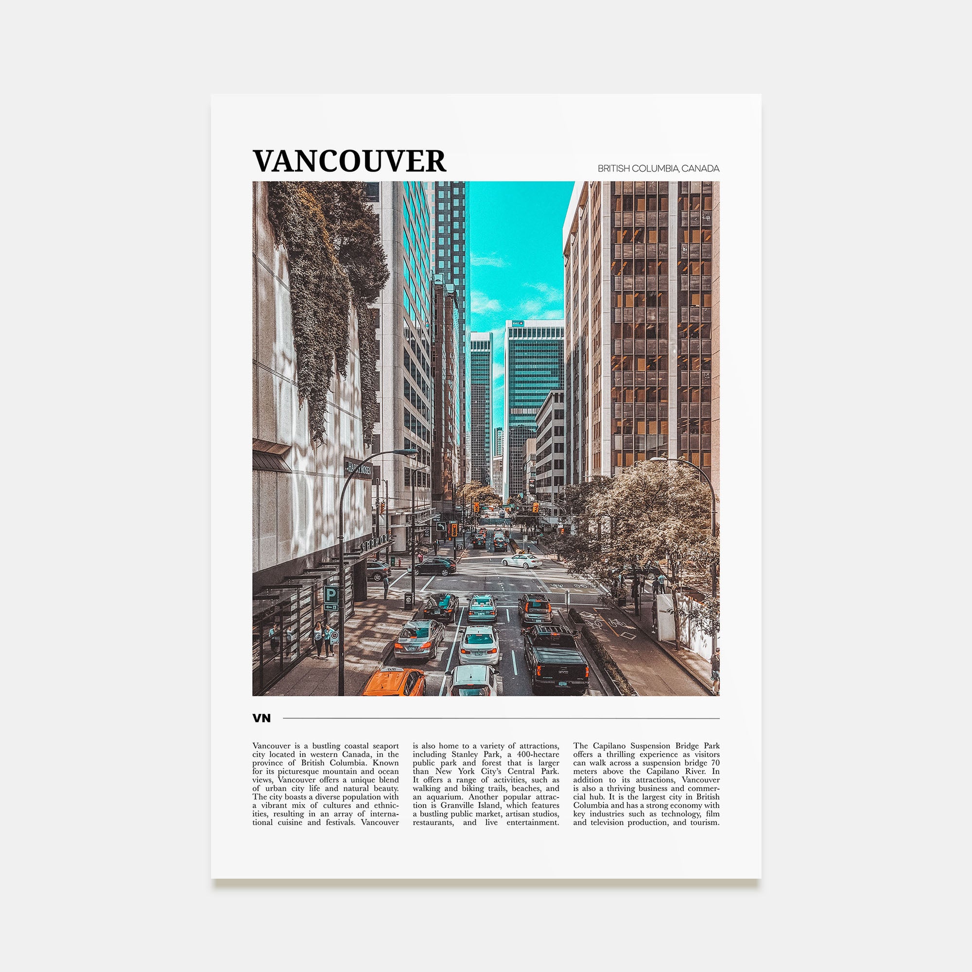 Vancouver, Canada Travel Color No 2 Poster