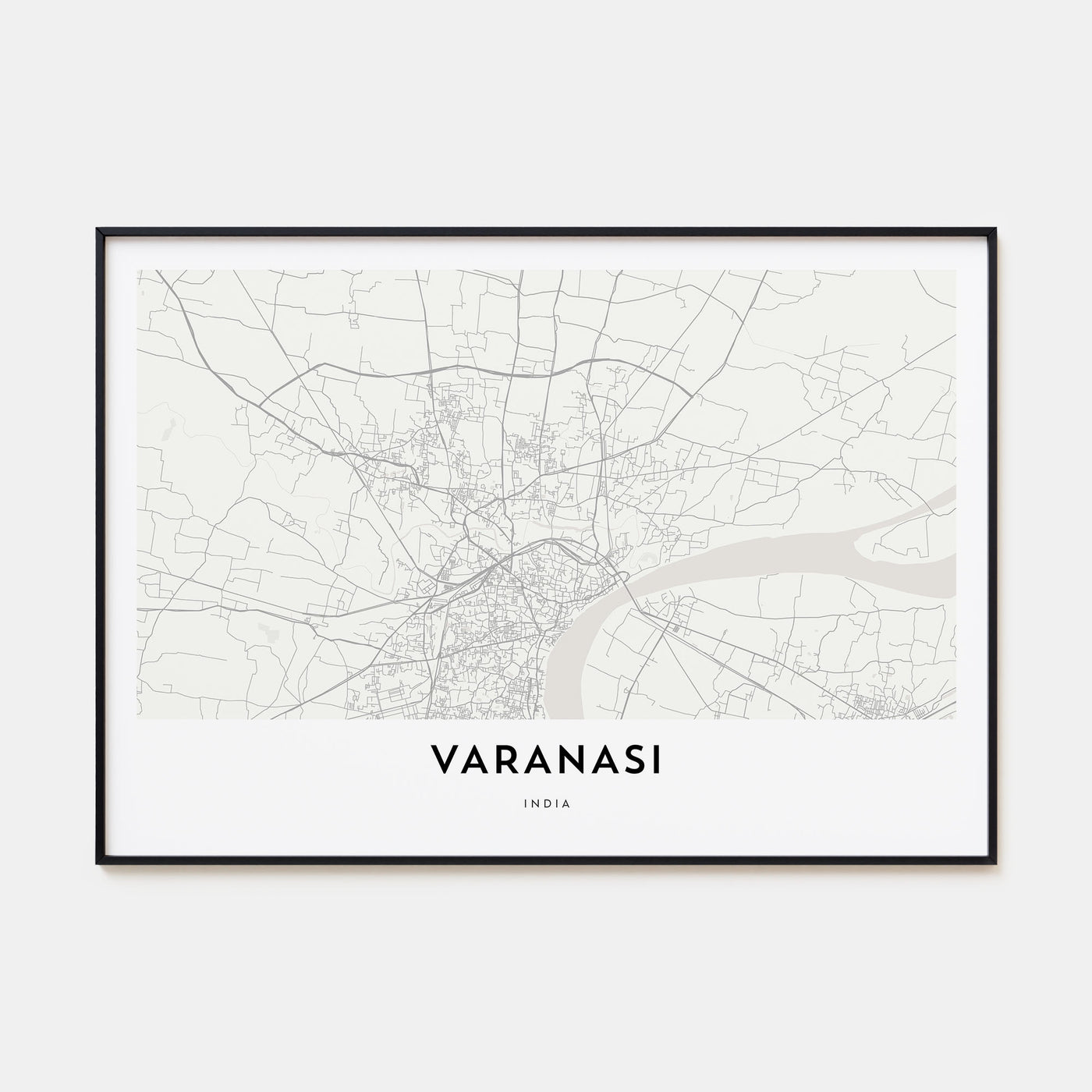 Varanasi Map Landscape Poster