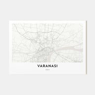Varanasi Map Landscape Poster