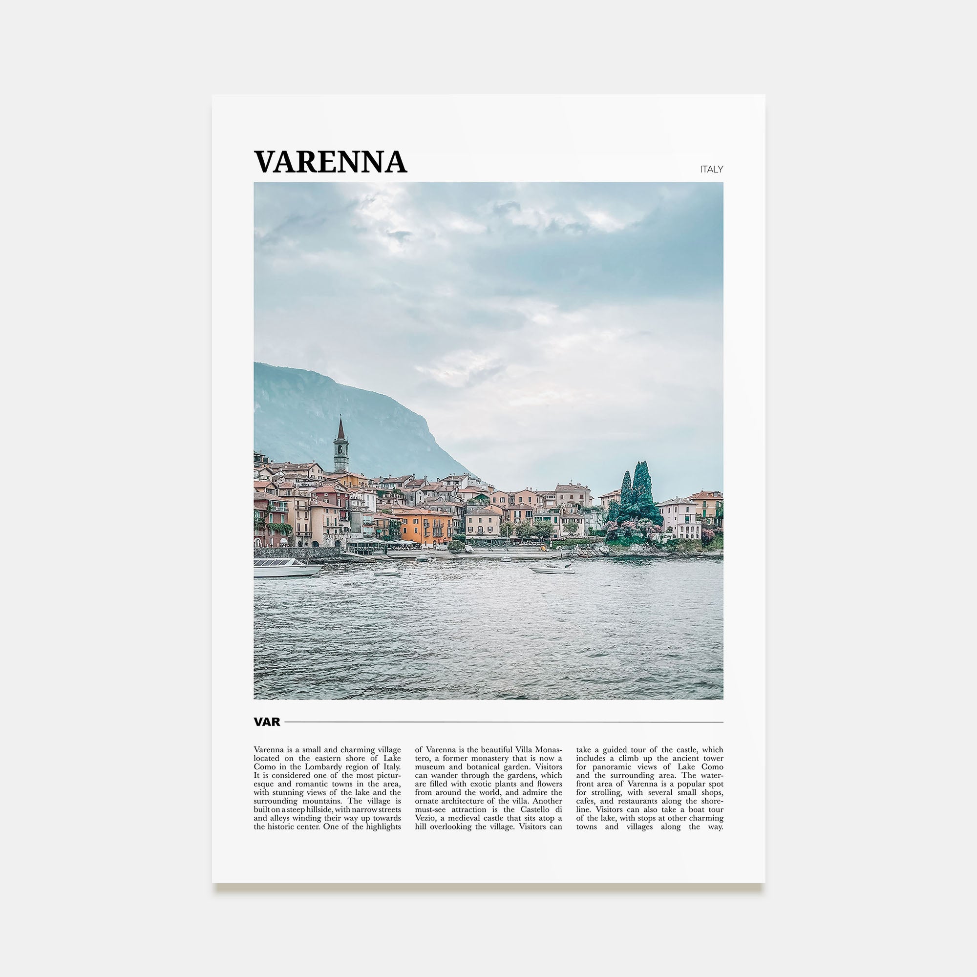 Varenna Travel Color Poster
